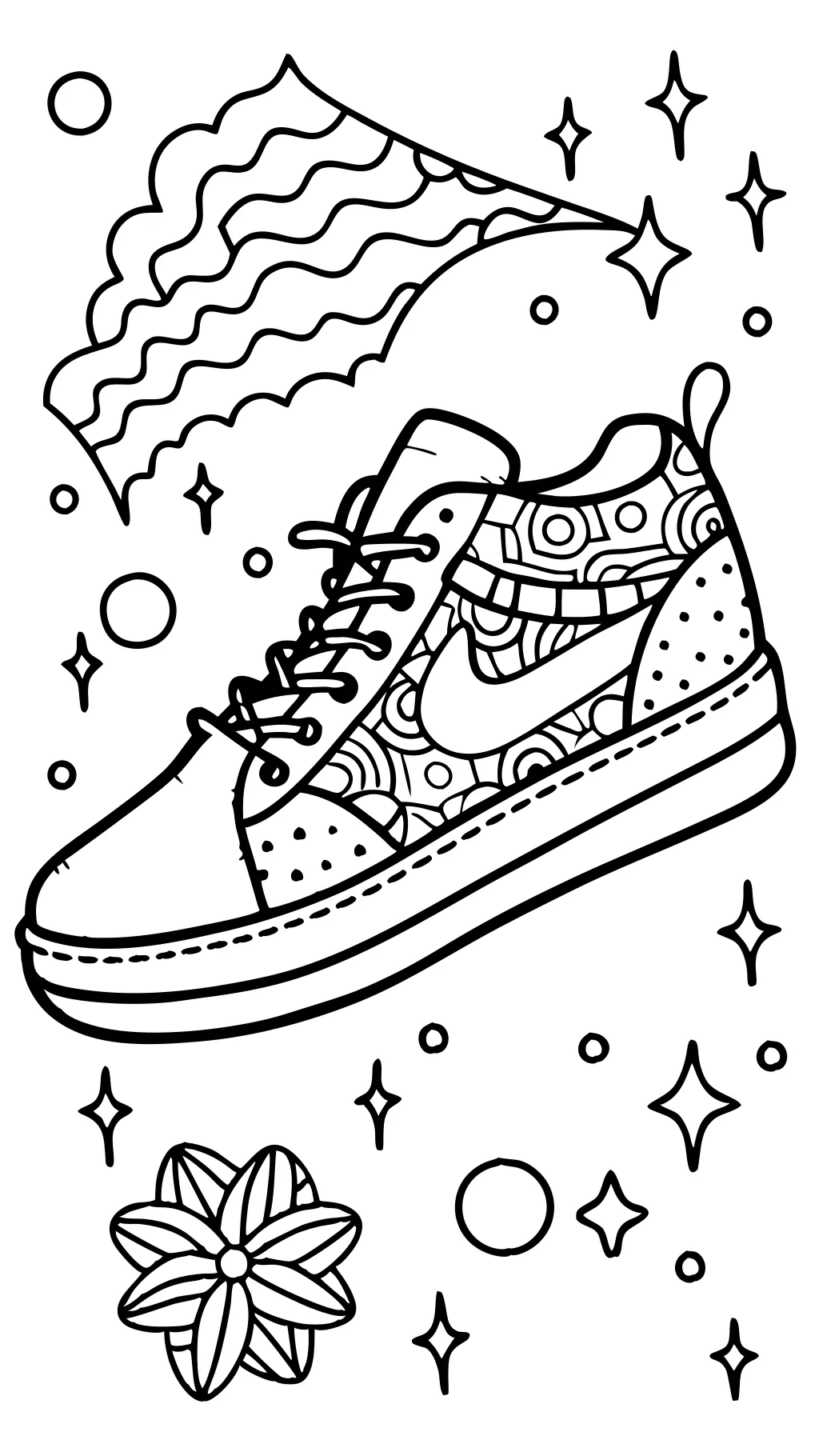 coloring page of a shoe